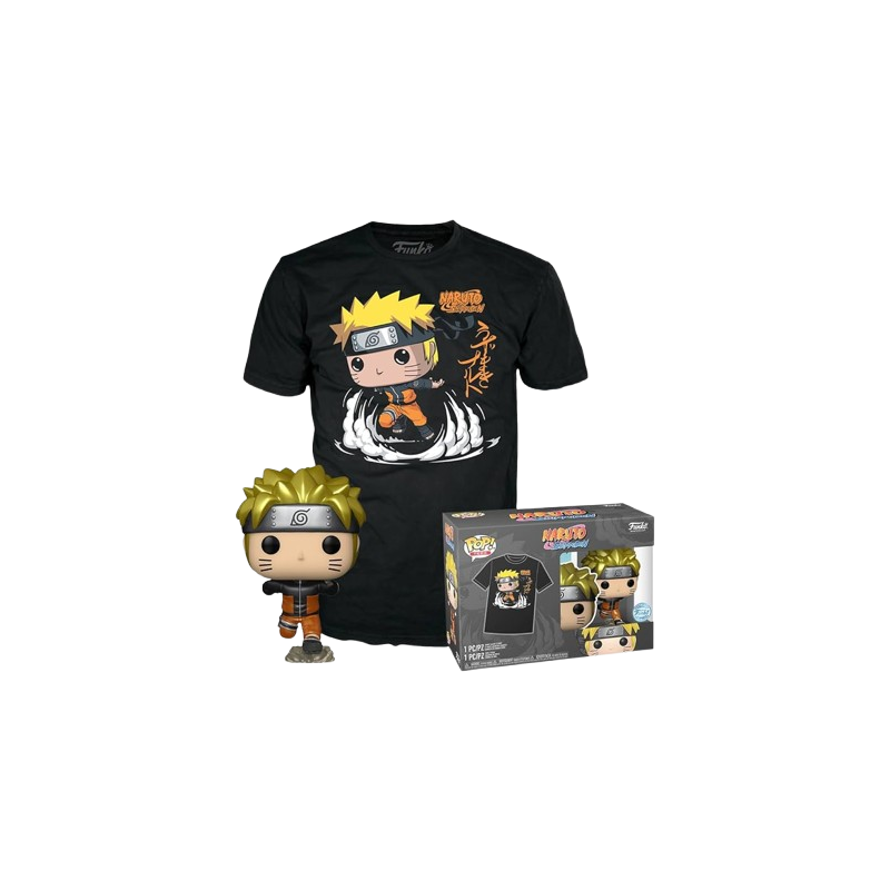 ФУТБОЛКА ТА ФІГУРКА POP NARUTO - NARUTO UDZUMAKI (SIZE M) / ФАНКО ПОП НАРУТО (РОЗМІР М)